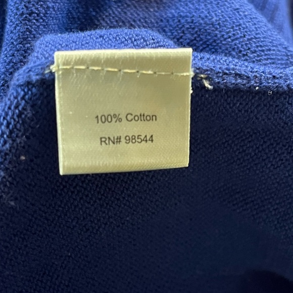 BETH BOWLEY Royal Blue Turtleneck Sweater w Ruffle Sz M - Picture 4 of 6